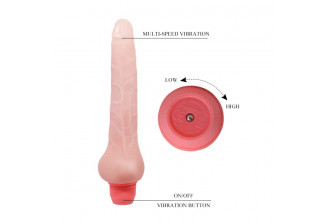 Телесный гнущийся вибратор Sensual Spin - 19,3 см.