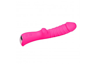 Ярко-розовый вибромассажер 5 Silicone Wild Passion - 19,1 см.