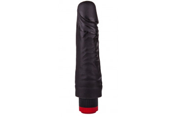 Вибратор-реалистик черного цвета - 17,5 см.