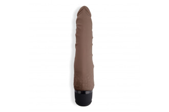 Коричневый вибромассажер 7 Realistic Vibrator - 20 см.