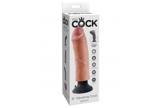 Вибромассажер на присоске 8 Vibrating Cock - 21,6 см.