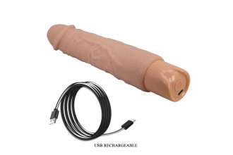 Телесный реалистичный вибратор Rufus - 23,8 см.