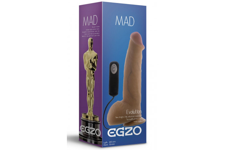 Реалистичный вибратор на присоске Mad Oscar - 20,5 см.