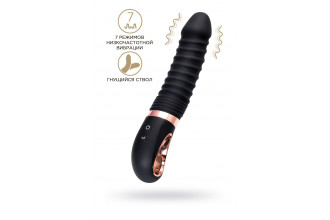 Черный вибратор Waname D-Splash Hurricane с ребрышками - 22,5 см.