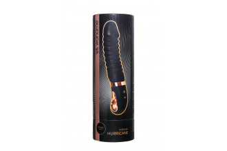 Черный вибратор Waname D-Splash Hurricane с ребрышками - 22,5 см.