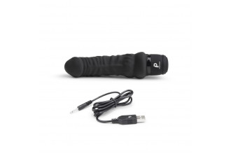 Черный вибратор-реалистик 6 Realistic Vibrator - 17 см.