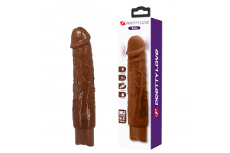 Коричневый реалистичный вибратор Rufus - 23,8 см.