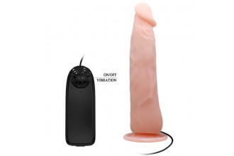 Реалистичный вибромассажер на присоске Vibrating Cock - 23 см.