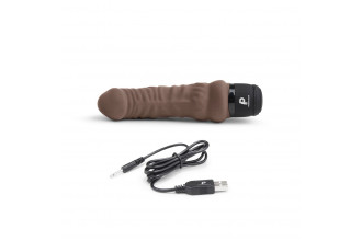 Коричневый вибратор-реалистик 6 Realistic Vibrator - 17 см.