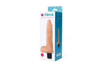 Телесный мультискоростной вибратор-реалистик A-toys - 19,8 см.
