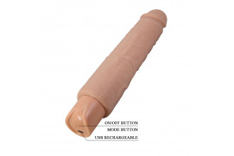 Телесный реалистичный вибратор Soren - 25,2 см.
