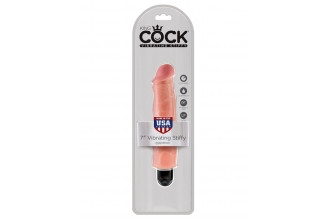 Телесный вибратор-реалистик 7 Vibrating Stiffy - 21,6 см.
