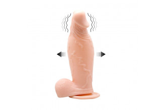 Телесный расширяющийся вибратор Inflatable - 19,3 см.