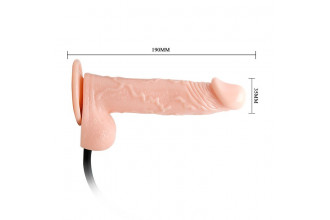 Телесный расширяющийся вибратор Inflatable - 19,3 см.