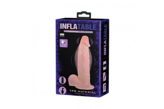 Телесный расширяющийся вибратор Inflatable - 19,3 см.