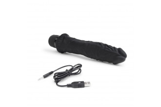 Черный вибратор-реалистик 8 Girthy Realistic Vibrator - 24,5 см.