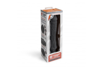 Черный вибратор-реалистик 8 Girthy Realistic Vibrator - 24,5 см.