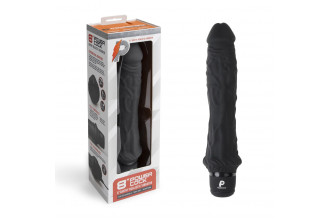 Черный вибратор-реалистик 8 Girthy Realistic Vibrator - 24,5 см.