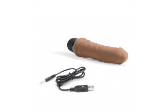 Кофейный вибратор-реалистик 6 Realistic Vibrator - 17 см.