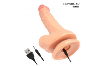 Телесный реалистичный вибратор Erowoman - 21 см.