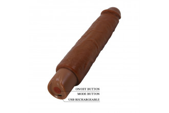 Коричневый реалистичный вибратор Soren - 25,2 см.