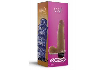 Телесный реалистичный мультискоростной вибратор Mad Tower - 18,5 см.