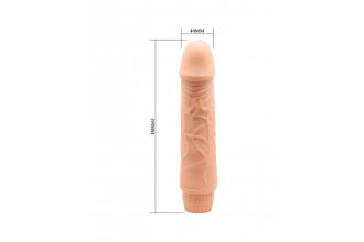 Телесный вибратор-реалистик Jeff - 19,5 см.