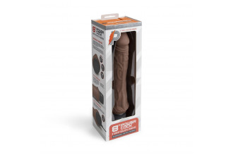 Коричневый вибратор-реалистик 8 Girthy Realistic Vibrator - 24,5 см.