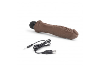 Коричневый вибратор-реалистик 8 Girthy Realistic Vibrator - 24,5 см.