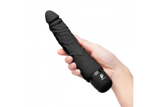 Черный вибратор-реалистик 7 Realistic Vibrator - 20 см.