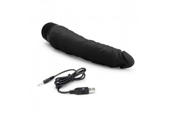 Черный вибратор-реалистик 7 Realistic Vibrator - 20 см.