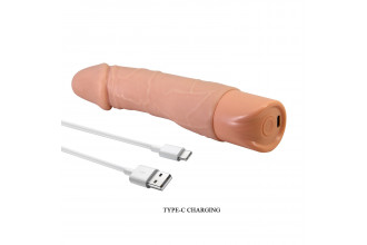 Телесный реалистичный вибратор Jermaine - 19,5 см.