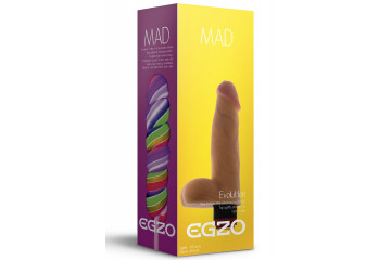 Телесный реалистичный мультискоростной вибратор Mad Lollipop - 17,5 см.