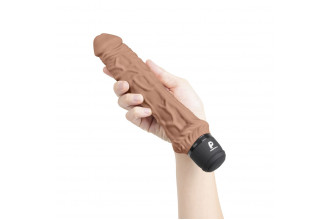 Кофейный вибратор-реалистик 8 Girthy Realistic Vibrator - 24,5 см.
