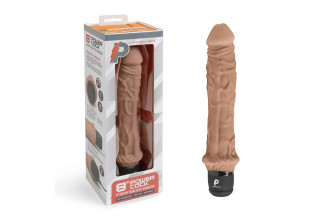 Кофейный вибратор-реалистик 8 Girthy Realistic Vibrator - 24,5 см.