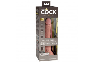 Телесный вибратор 7 Vibrating Silicone Dual Density Cock with Remote с пультом ДУ - 21 см.