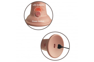 Телесный вибратор-реалистик на присоске 6 Vibrating Silicone Dual Density Cock - 17,8 см.