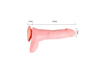 Вибратор с грушей, присоской и имитацией семяизвержения - 20 см.