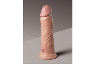 Телесный вибратор-реалистик 8 Vibrating Silicone Dual Density Cock - 22 см.
