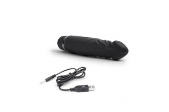 Черный вибратор-реалистик 6.5 Girthy Realistic Vibrator - 19 см.