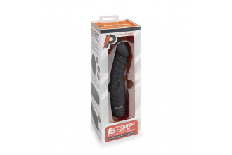 Черный вибратор-реалистик 6.5 Girthy Realistic Vibrator - 19 см.