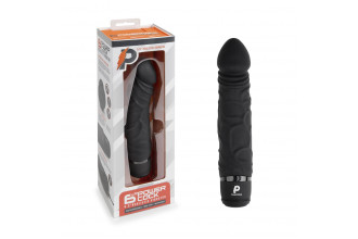 Черный вибратор-реалистик 6.5 Girthy Realistic Vibrator - 19 см.