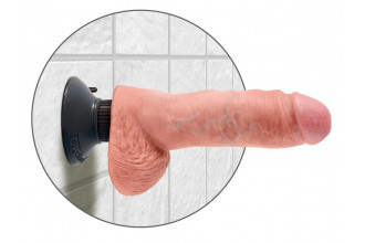 Вибромассажер со съёмной присоской 8 Vibrating Cock with Balls - 20,3 см.