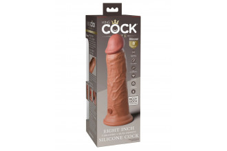 Карамельный вибратор-реалистик 8 Vibrating Silicone Dual Density Cock - 22 см.