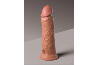 Карамельный вибратор-реалистик 8 Vibrating Silicone Dual Density Cock - 22 см.