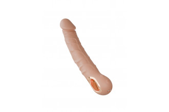 Телесный перезаряжаемый реалистичный вибратор Relax - 22 см.