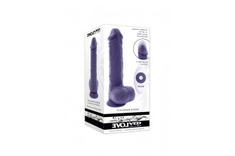 Фиолетовый вибратор на присоске с поступательными движениями Pleasure Rider - 22,2 см.