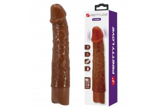 Коричневый реалистичный вибратор Leander - 20,3 см.