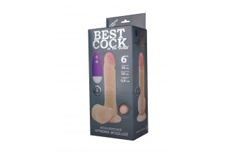 Телесный вибромассажёр-реалистик BEST COCK 6 - 19 см.