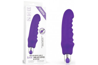 Фиолетовый вибратор Rechargeable IJOY Silicone Waver - 16,5 см.